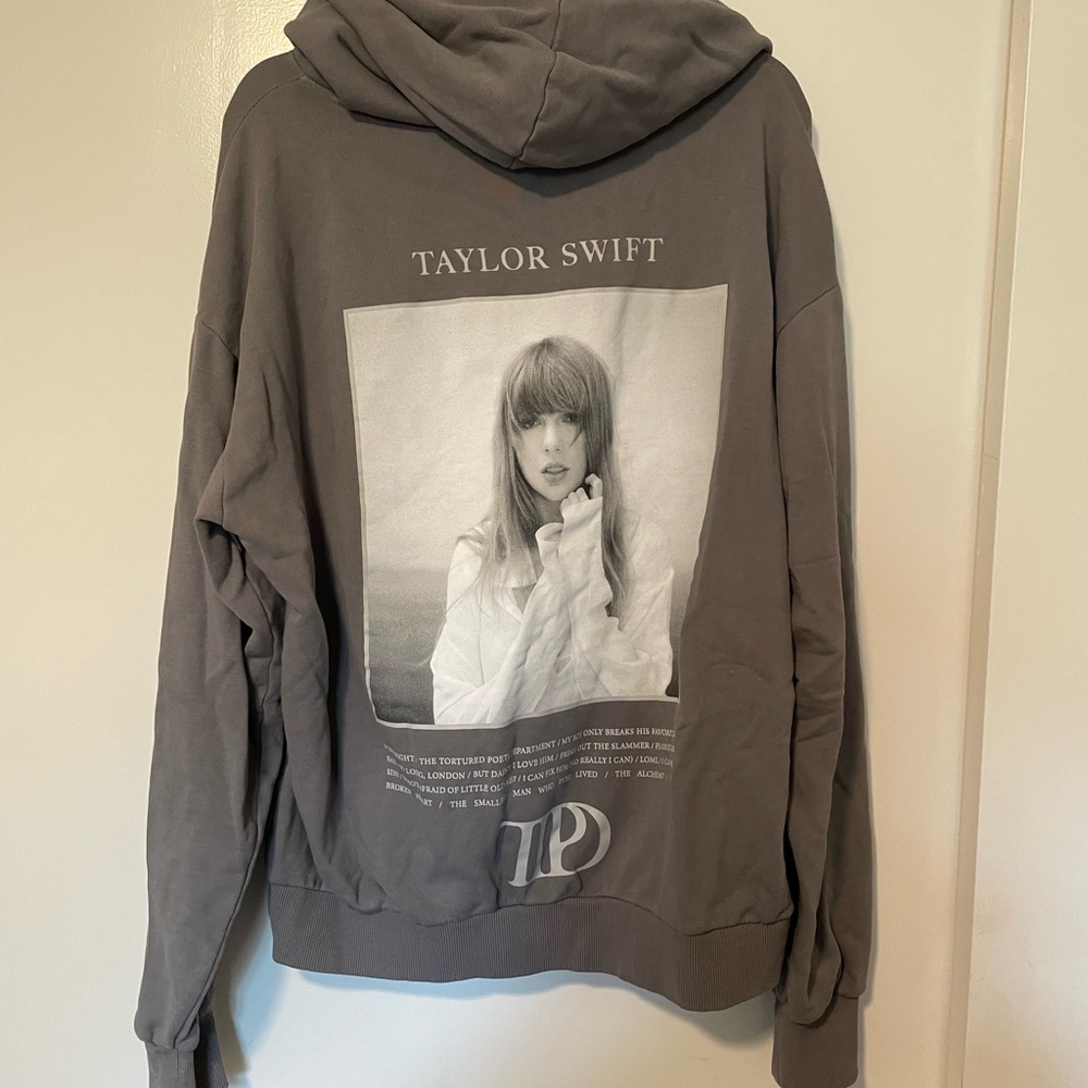 Taylor Swift Tortured Poets Gray Hoodie